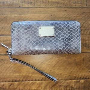 Michael Kors Snakeskin embossed zip wallet